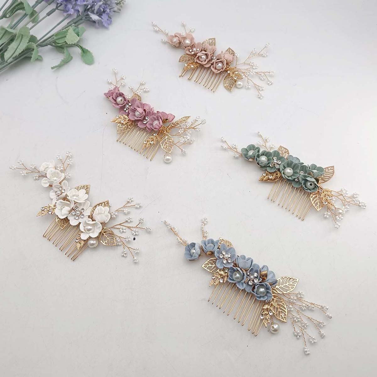 Hanbok Hair Pin - Kristal inci saç tarağı klip Pin